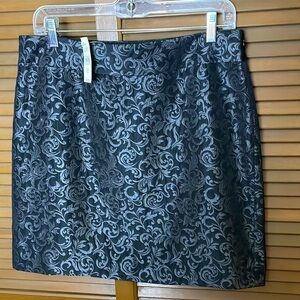 New LOFT Mini Skirt 10 Black Jacquard